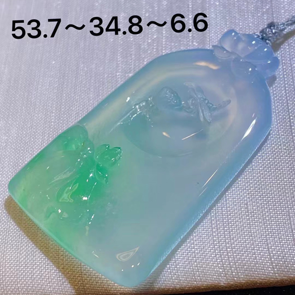 高级翡翠挂件一品清廉 这个真的自戴送人都合适[强] 冰色佳，胶感足，五位数