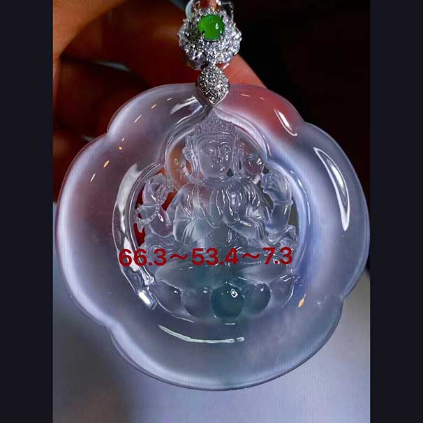 翡翠 观音，加龙作品，高质量 小六价