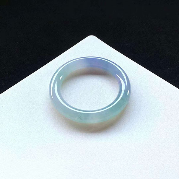 圈口56.8-11.7冰种茄紫飘花圆条翡翠手镯 圆条56-57  超值价：小六价