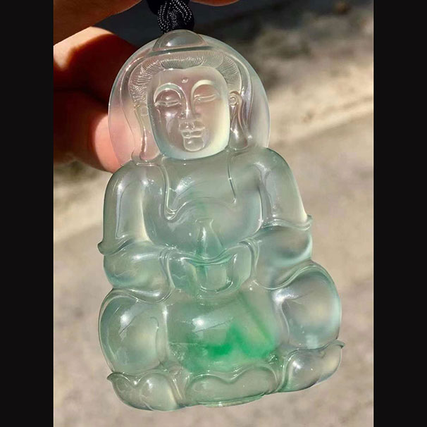 收藏级  老坑种带翠观音  现极少有的厚度   高品质  喜询
