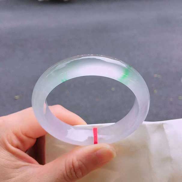 翡翠 高冰刚圈 完美，起莹 56-13-8.5 喜询~