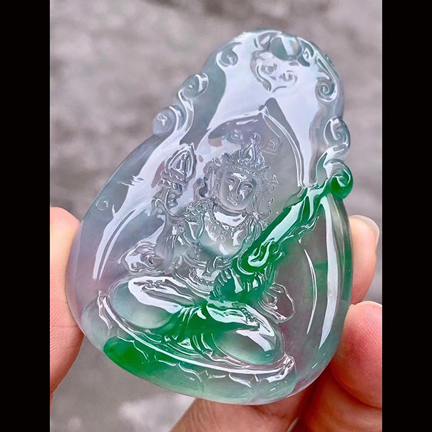 虚空藏菩萨 飘阳绿，种老通透，雕工好意境十足，喜询~