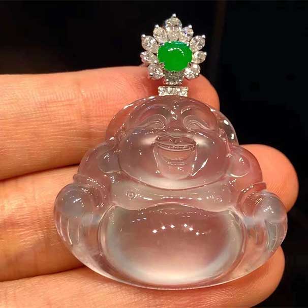 玻璃翡翠佛公 行家货！可遇不可求，刚性很强，非常纯！喜询~