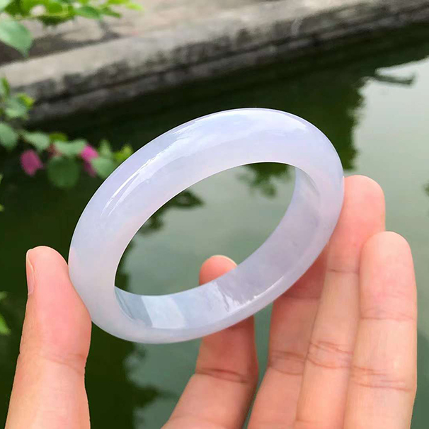 冰种紫罗兰正圈翡翠手镯