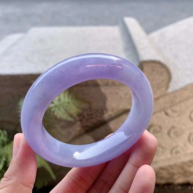 浓紫正圈紫罗兰翡翠手镯