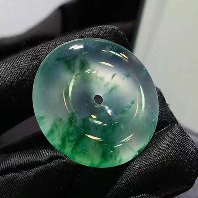 冰飘花翡翠平安扣