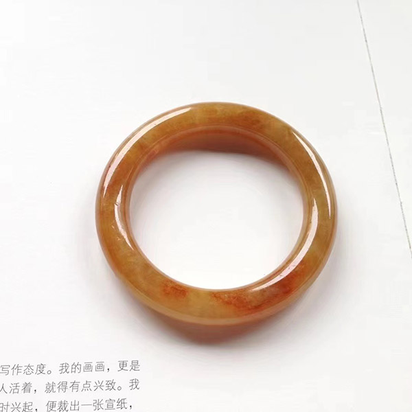 55圈口圆条黄翡种水翡翠手镯