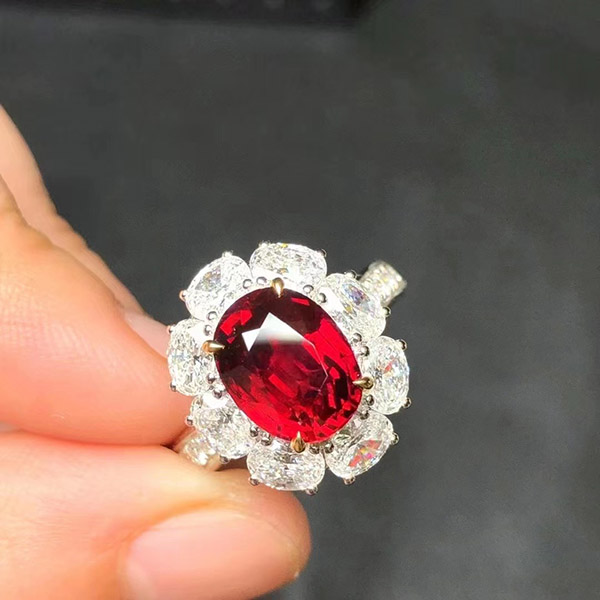 5克拉GRS无烧鸽血红红宝石戒指，收藏精品