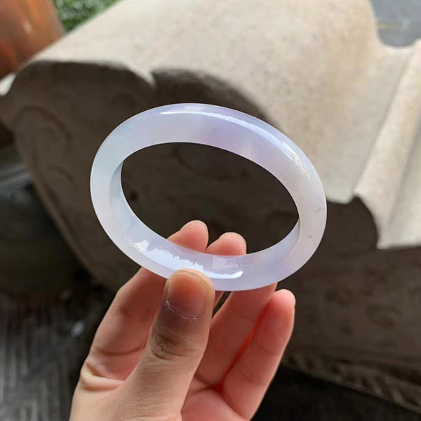 53圈口贵妃紫色种水翡翠手镯
