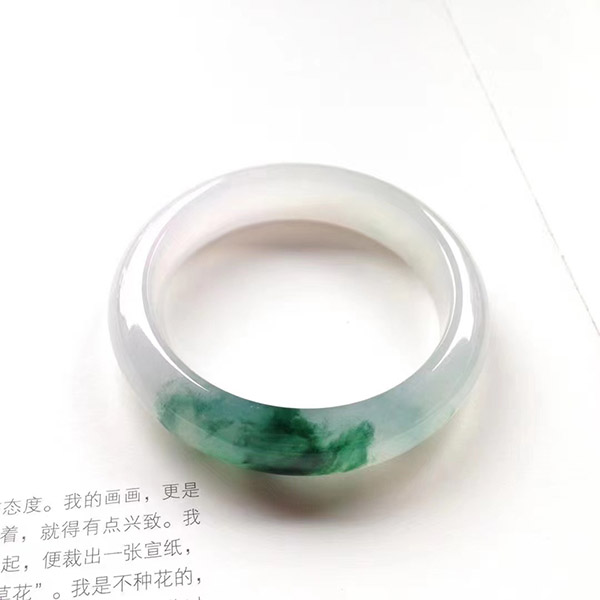 58圈口正圈冰飘花种水翡翠手镯