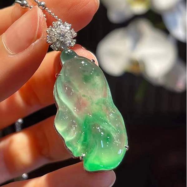 老坑玻璃种白菜翡翠吊坠—“百财”，高品质好寓意，价格美腻，性价比推荐！