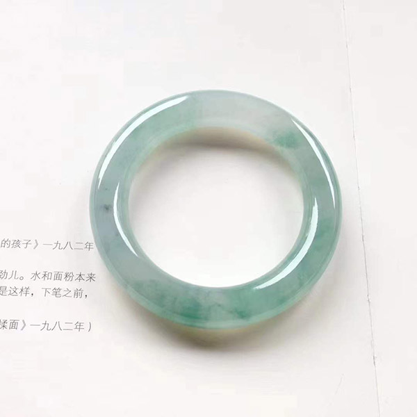 55圈口圆条果冻飘花种水翡翠手镯