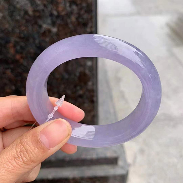 53圈口冰紫贵妃翡翠手镯，冰莹剔透，紫梦妆成，惊艳奢华