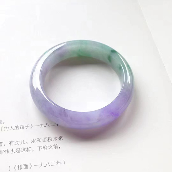 55圈口正圈春带彩翡翠手镯