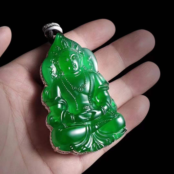 馆藏级作品《无量寿佛》翡翠吊坠，珠光宝气的即视感