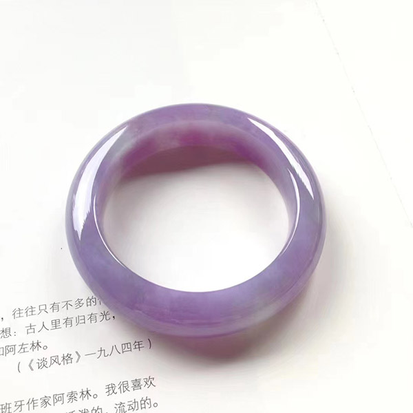 55圈口正圈美艳紫罗兰翡翠手镯