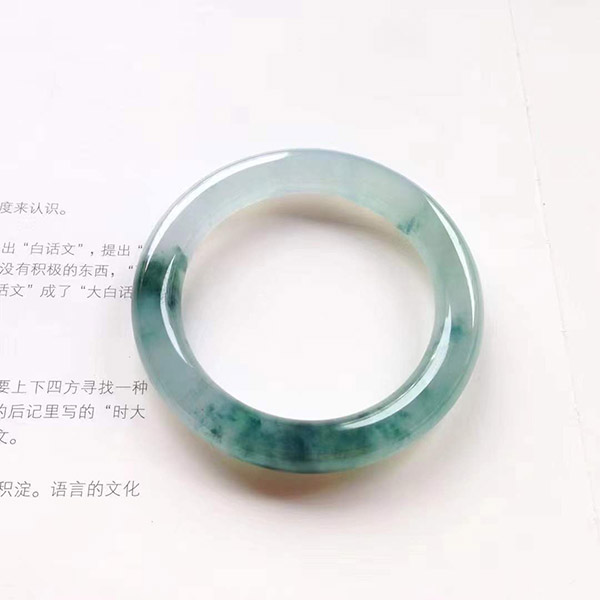 52圈口圆条果冻种水飘花翡翠手镯
