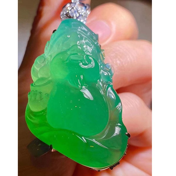 财神爷翡翠吊坠，厚装大气，高品质