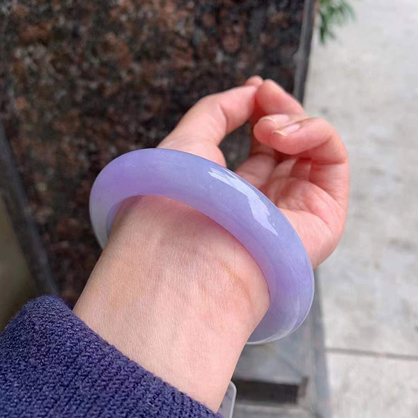 55圈口紫罗兰正圈翡翠手镯，美艳妩媚，惊艳奢华