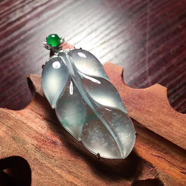 玻璃底木那翡翠叶子，种老到极致，超钢超闪亮