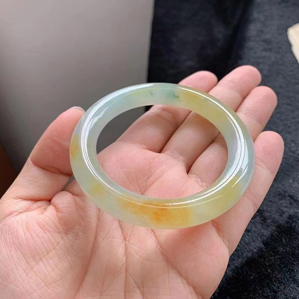 54圈口冰润种黄翡翡翠手镯